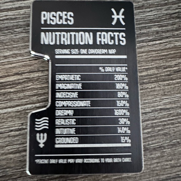 Pisces Nutrition Facts Minimalist Wallet - Picture 1 of 6